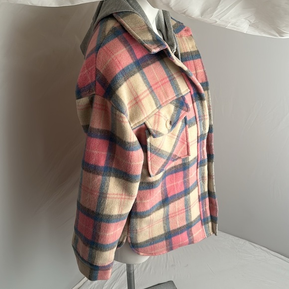 Central Park West Ryder pink blue gray plaid dickie jacket - Picture 3 of 13